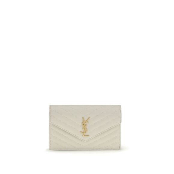 Saint Laurent Handbags - Saint Laurent Beige Calf Leather Bos Taurus Women's Wallet